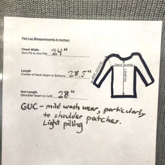 J Crew Knit Sweater Mens XL Gray Brown Shoulder Patch Crewneck Pullover Heavy - Picture 7 of 16